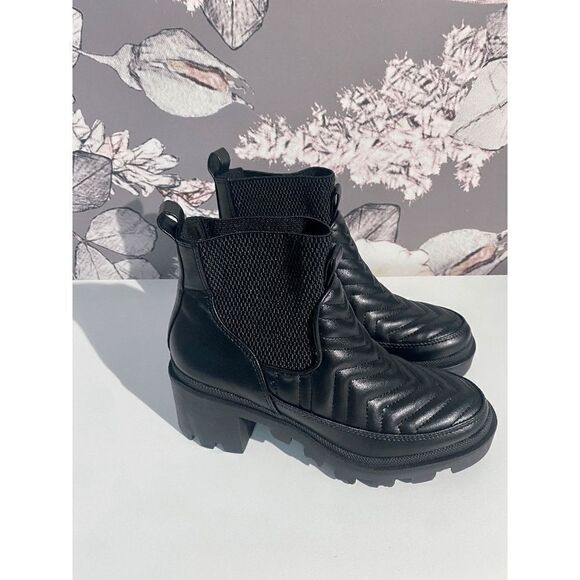 Kellparker Mia Women's Solid Slip On Chelsea Ankle Boots Black - Picture 10 of 11